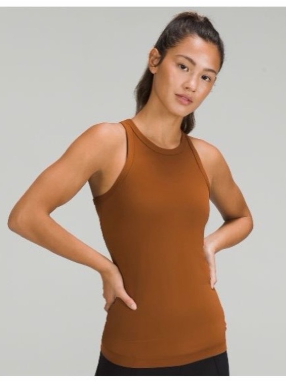 lululemon athletica Brown Racerback Tank Top